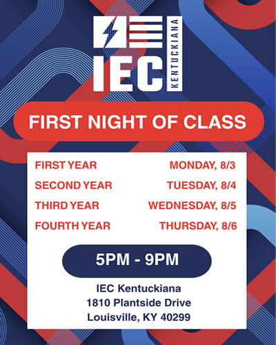 First Night Classes for IEC of Kentuckiana Apprenticeship School